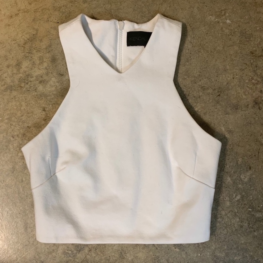 Kendall + Kylie white tank crop top